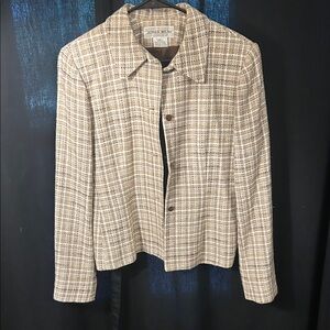 Vintage Jones Wear Women's Beige Plaid Blazer